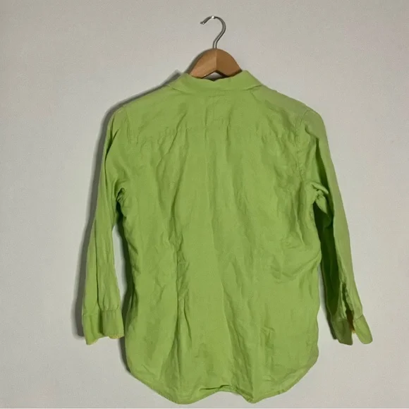 Lauren Ralph Lauren 100% linen logo button down shirt, flip sleeve, small - Picture 2 of 5